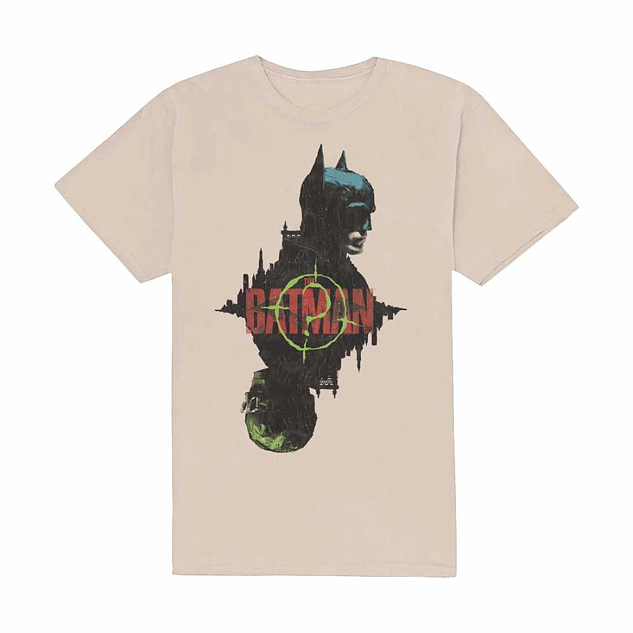 Batman tričko, The Batman Question Mark Bat Beige, pánské, velikost M
