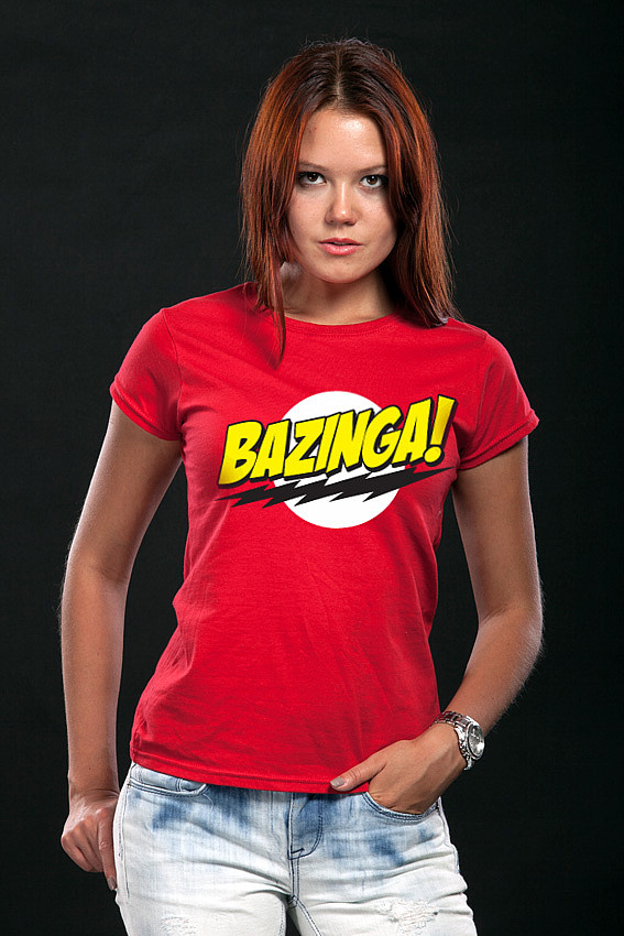 Big Bang Theory tričko, Bazinga Super Logo Girly Tee, dámské, velikost L