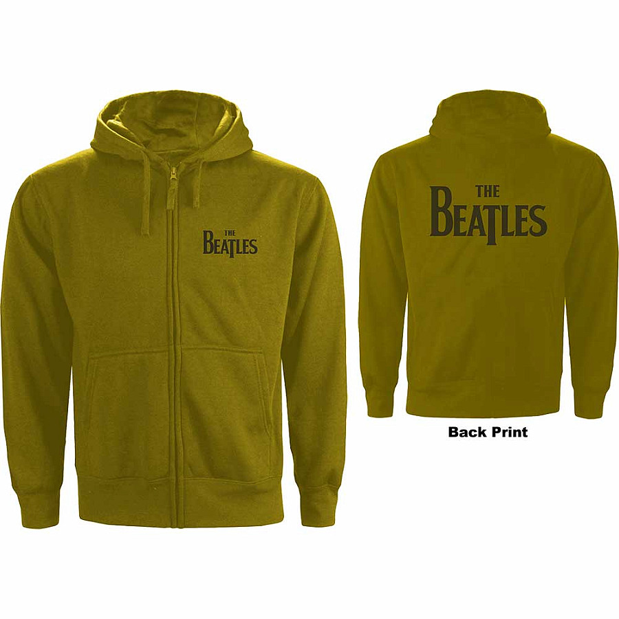 The Beatles mikina, Drop T Logo With Back Print Green, pánská, velikost XL