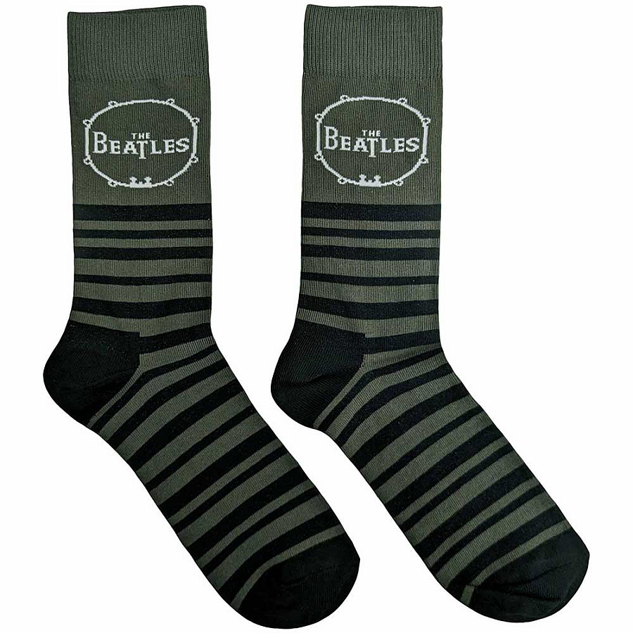 The Beatles ponožky, Drum &amp; Stripes Green, unisex - velikost 6 až 11 (39 až 45)