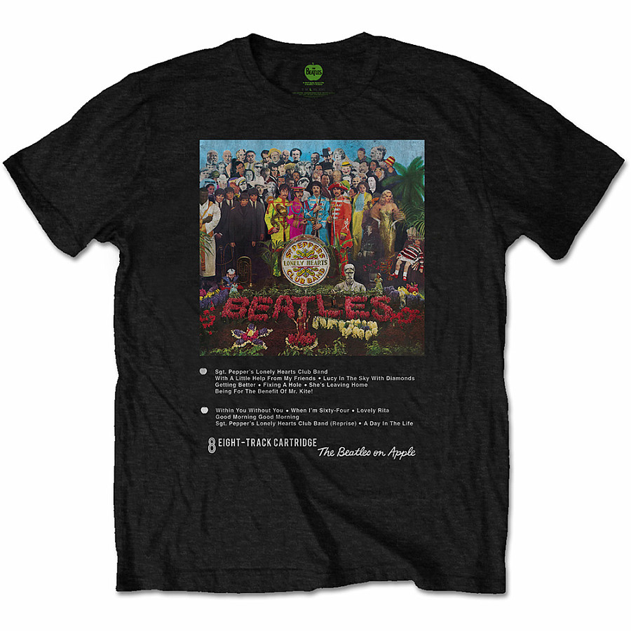 The Beatles tričko, Sgt Pepper 8 Track Black, pánské, velikost S