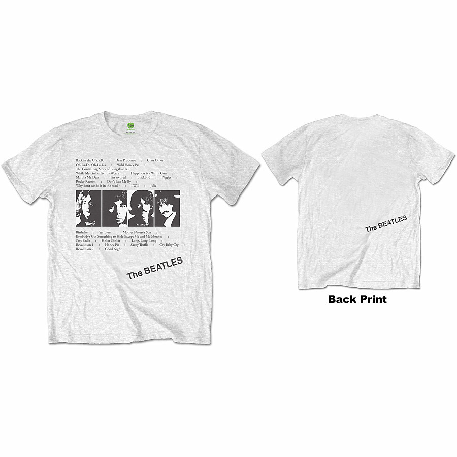 The Beatles tričko, White Album Tracks BP White, pánské, velikost M