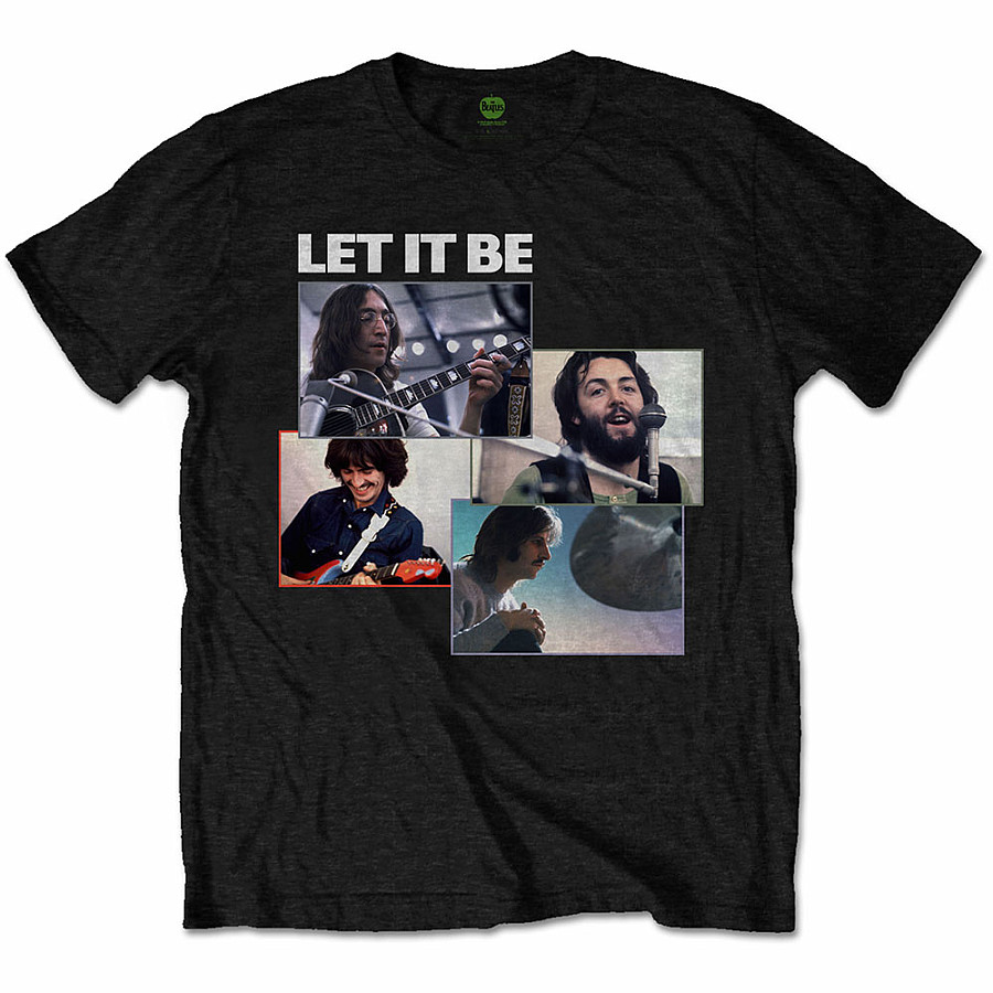 The Beatles tričko, Let It Be Recording Shots Black, pánské, velikost S