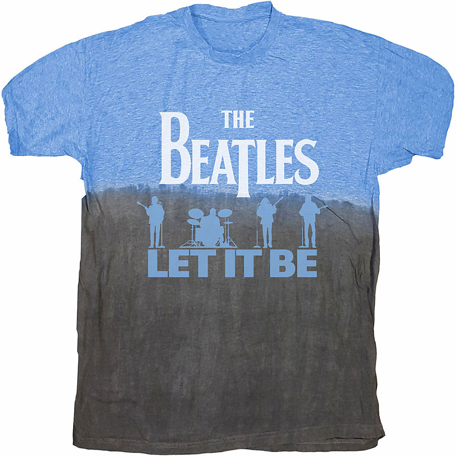 The Beatles tričko, Let It Be Split Dip-Dye Blue, pánské, velikost XXL