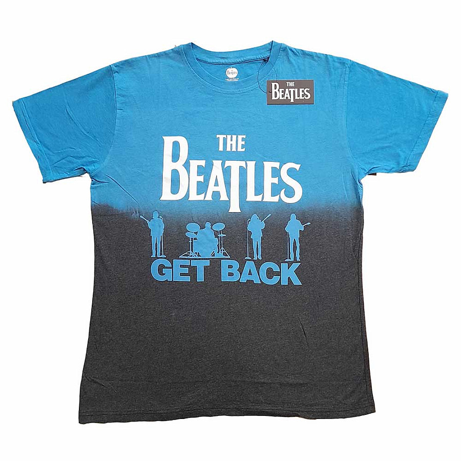 The Beatles tričko, Get Back Blue Dip-Dye, pánské, velikost M