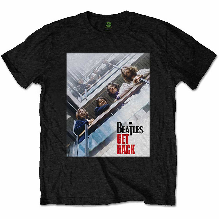The Beatles tričko, Get Back Poster Black, pánské, velikost XL
