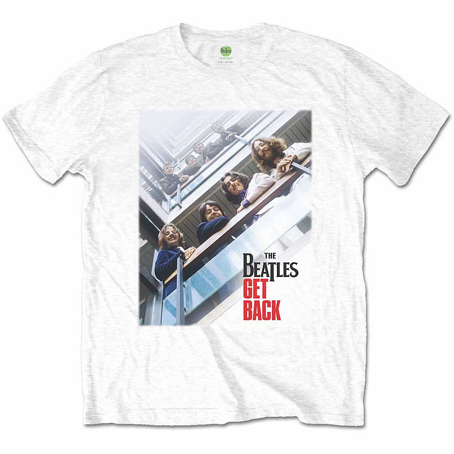 The Beatles tričko, Get Back Poster White, pánské, velikost S