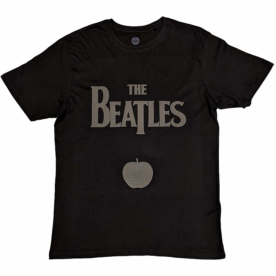 The Beatles tričko, Drop T Logo &amp; Apple Hi-Build Black, pánské, velikost L