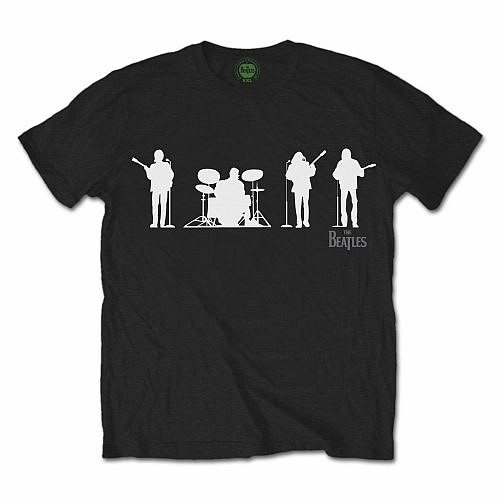 The Beatles tričko, Saville Row Line Up with White Silhouettes, pánské, velikost XL