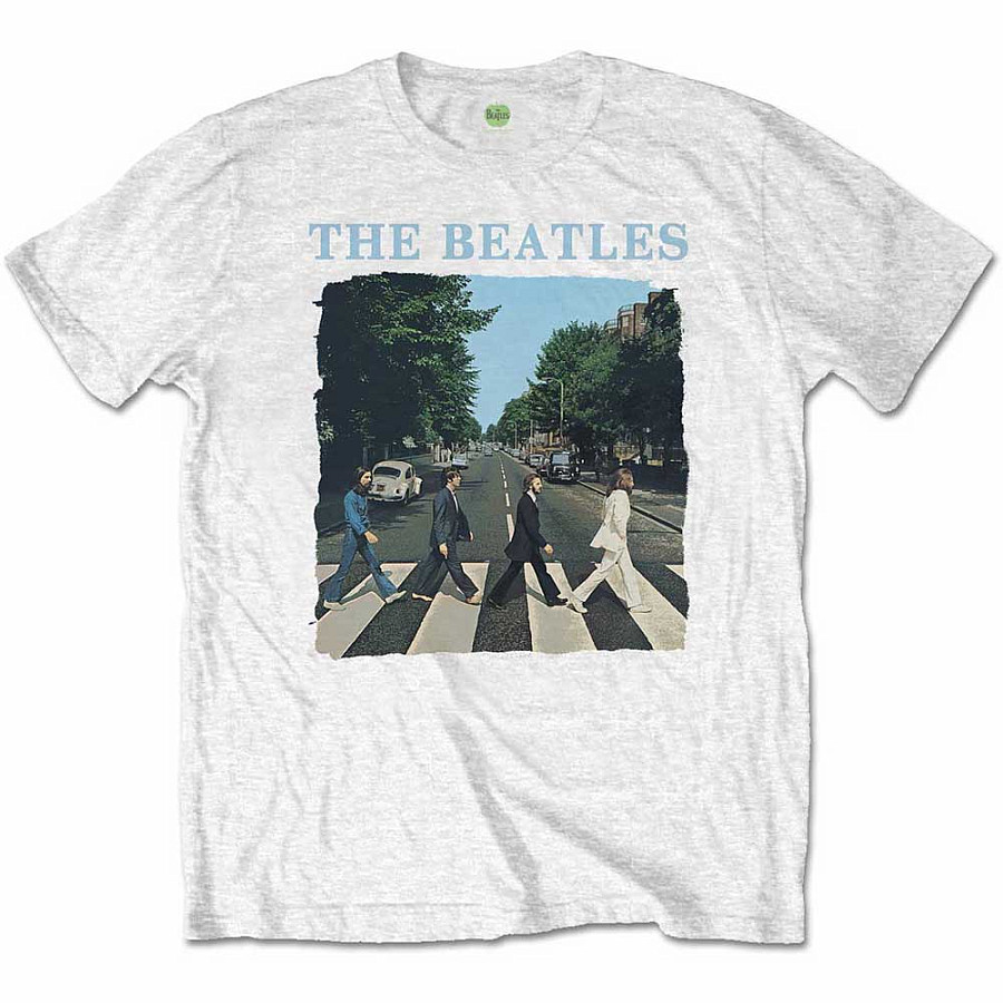 The Beatles tričko, Abbey Road &amp; Logo White, pánské, velikost L