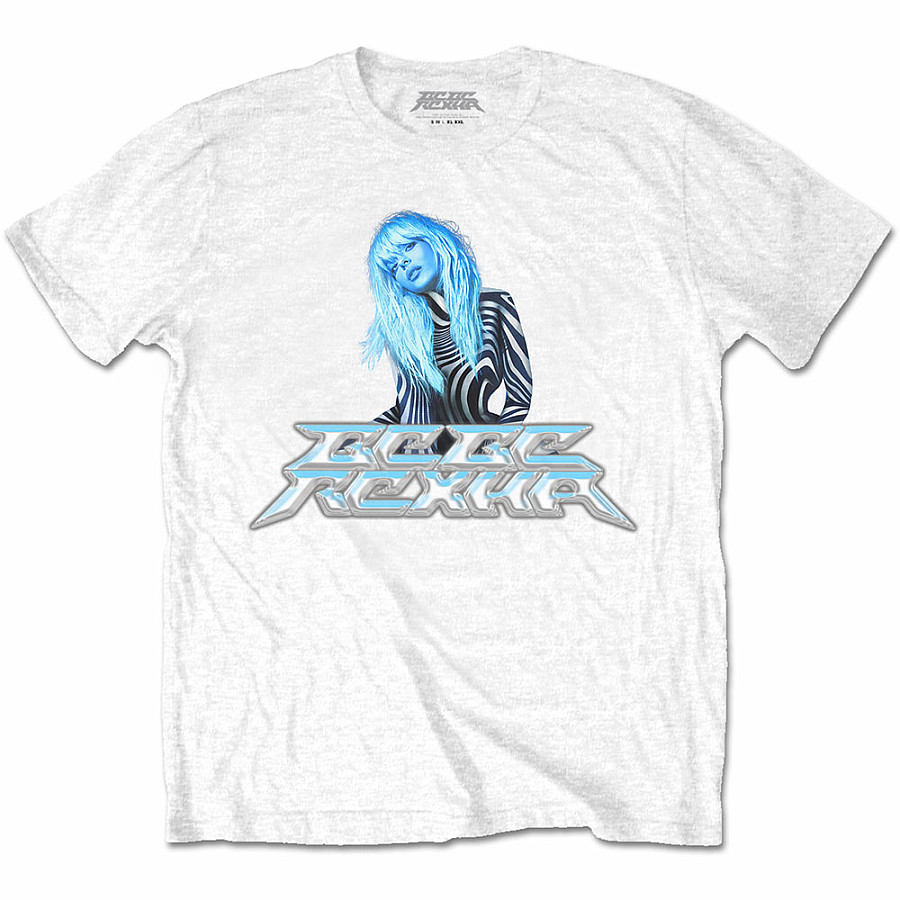 Bebe Rexha tričko, Silver Logo White, pánské, velikost S