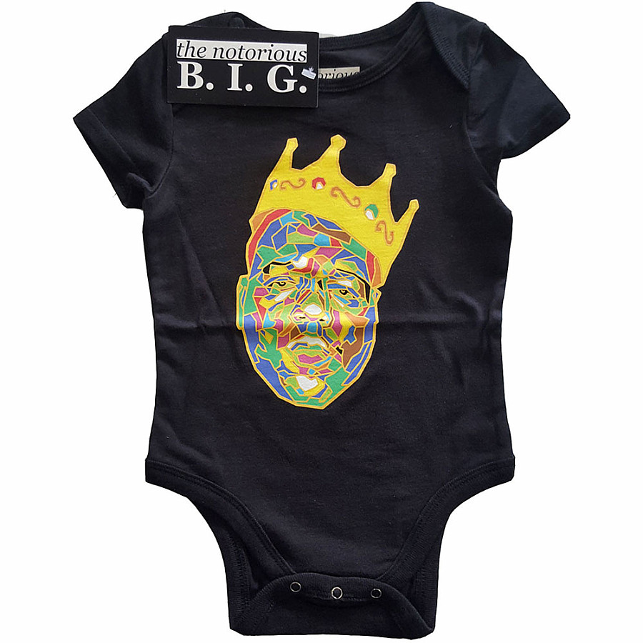 Notorious B.I.G. kojenecké body tričko, Crown Black, dětské, velikost M velikost M (3-6 měsíc)