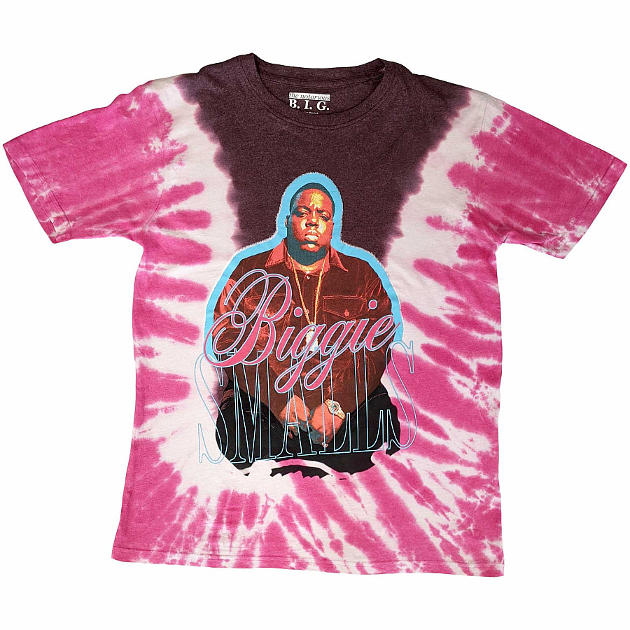 Notorious B.I.G. tričko, Neon Glow Dip Dye Wash Pink, pánské, velikost XL