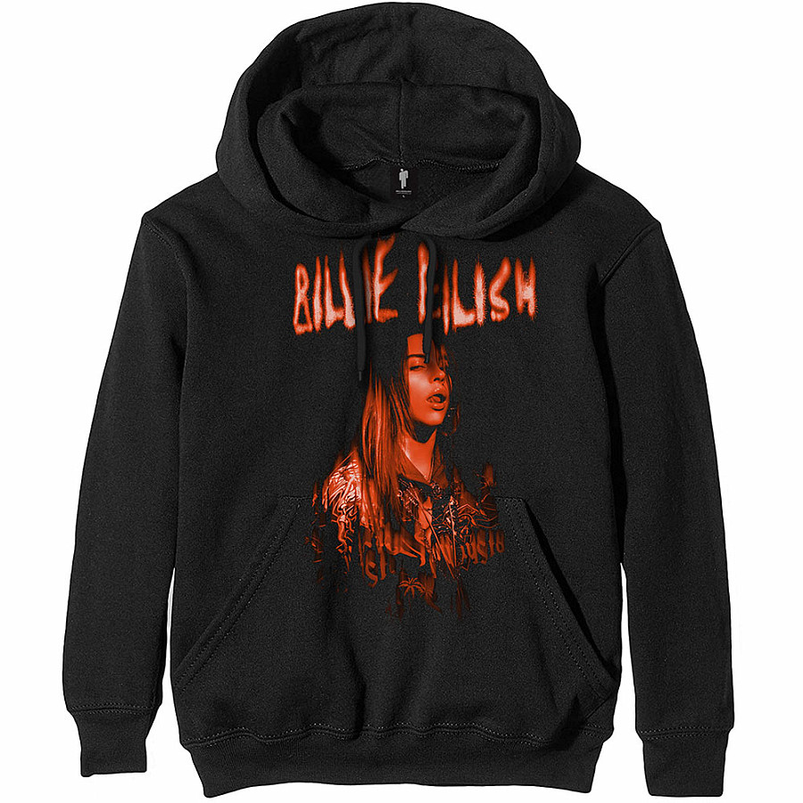 Billie Eilish mikina, Spooky Logo Black, pánská, velikost XL