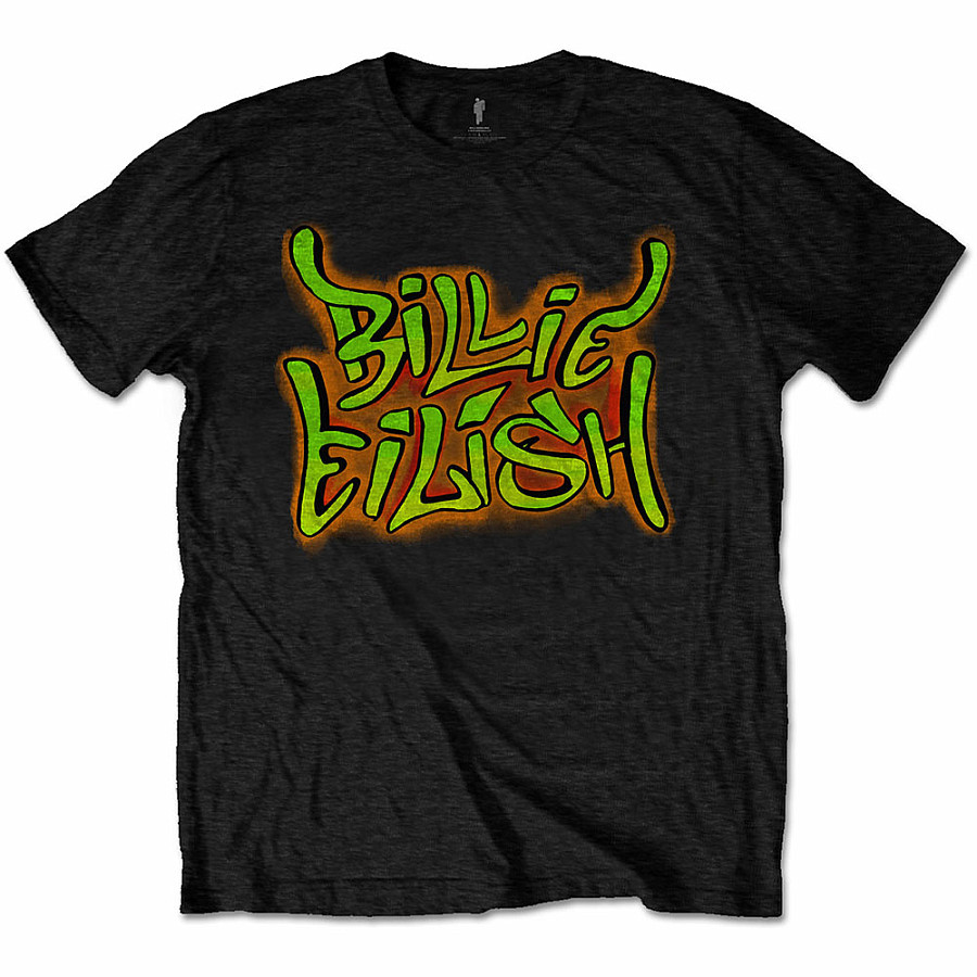 Billie Eilish tričko, Graffiti Black, dětské, velikost XL dětská velikost XL (11-12 let)