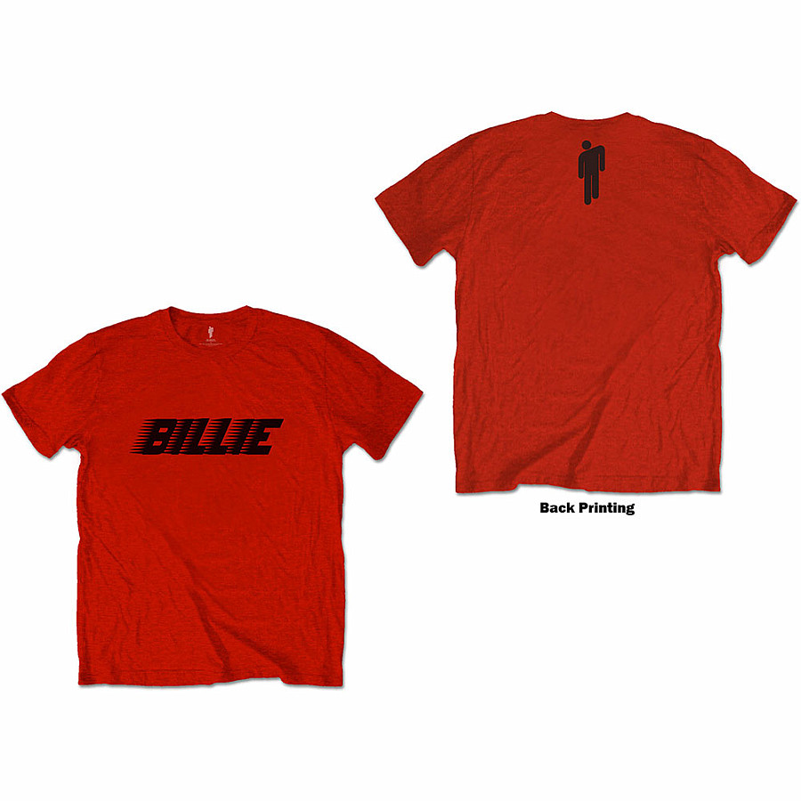 Billie Eilish tričko, Racer Logo &amp; Blohsh Red BP, pánské, velikost XL