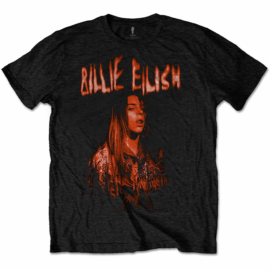 Billie Eilish tričko, Spooky Logo Black, pánské, velikost M