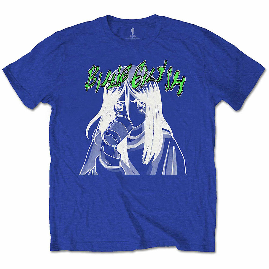 Billie Eilish tričko, Anime Drink Blue, pánské, velikost S