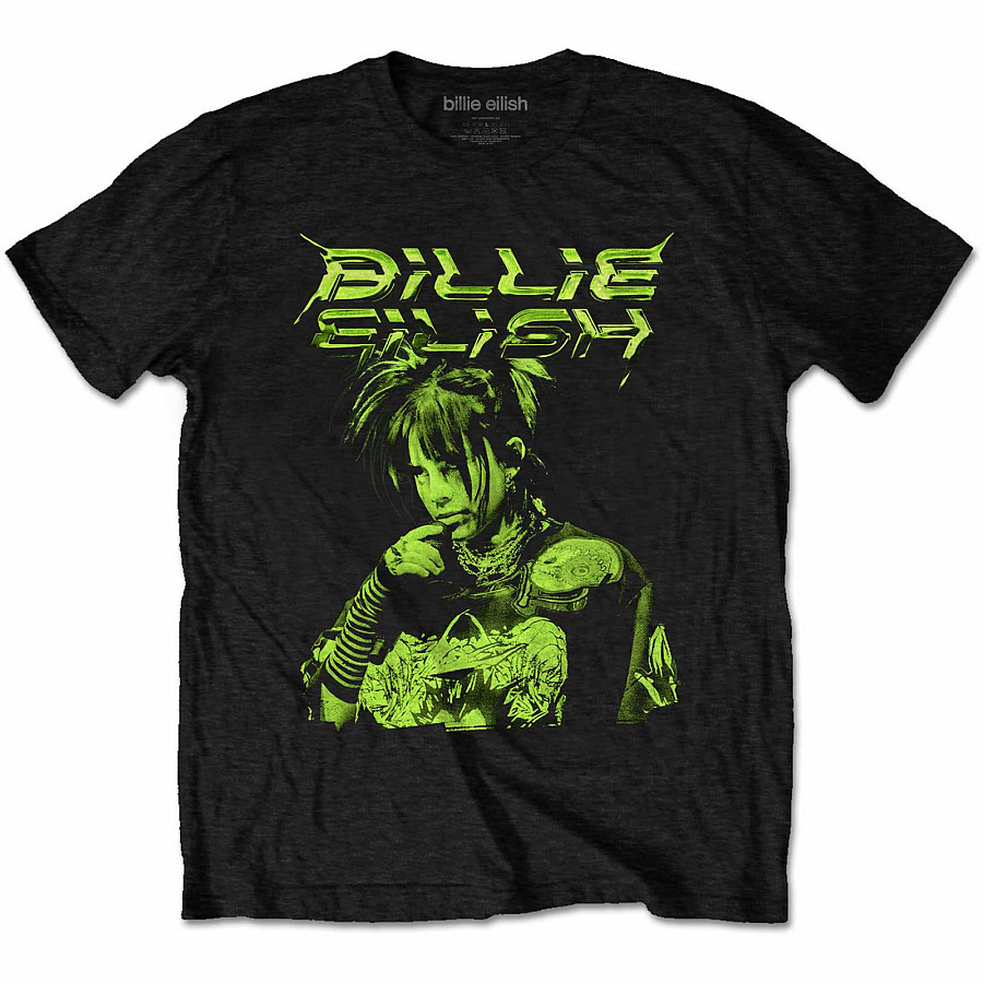 Billie Eilish tričko, Illustration Black, pánské, velikost XL