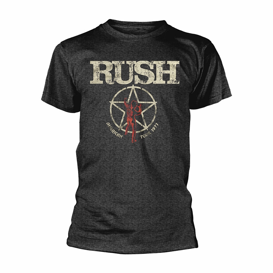 Rush tričko, American Tour 1977 Heather Grey, pánské, velikost XXL
