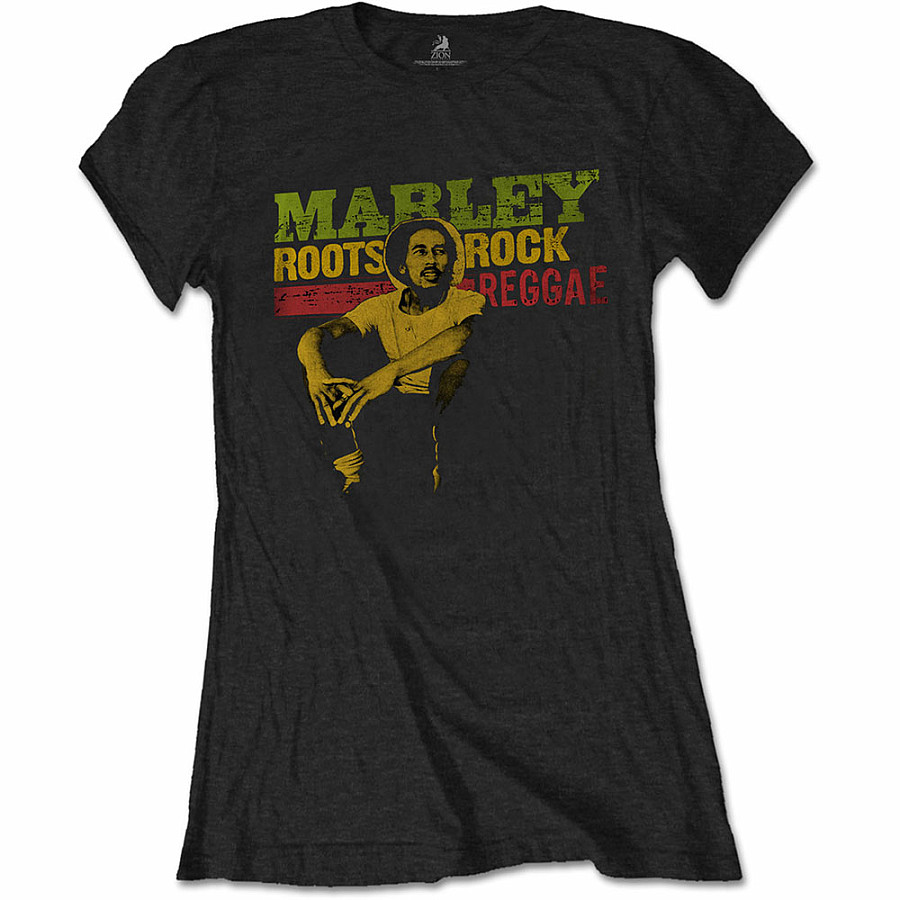 Bob Marley tričko, Roots, Rock, Reggae Black, dámské, velikost S