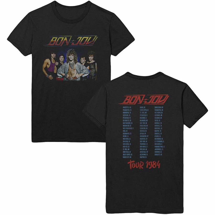 Bon Jovi tričko, Tour &#039;84 BP Black, pánské, velikost XL