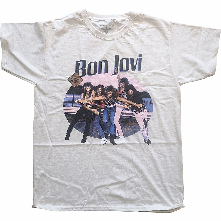 Bon Jovi tričko, Breakout White, pánské, velikost XXL
