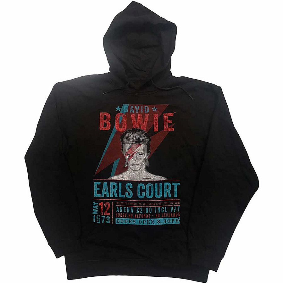 David Bowie mikina, Earls Court &#039;73 Eco Friendly Black, pánská, velikost S