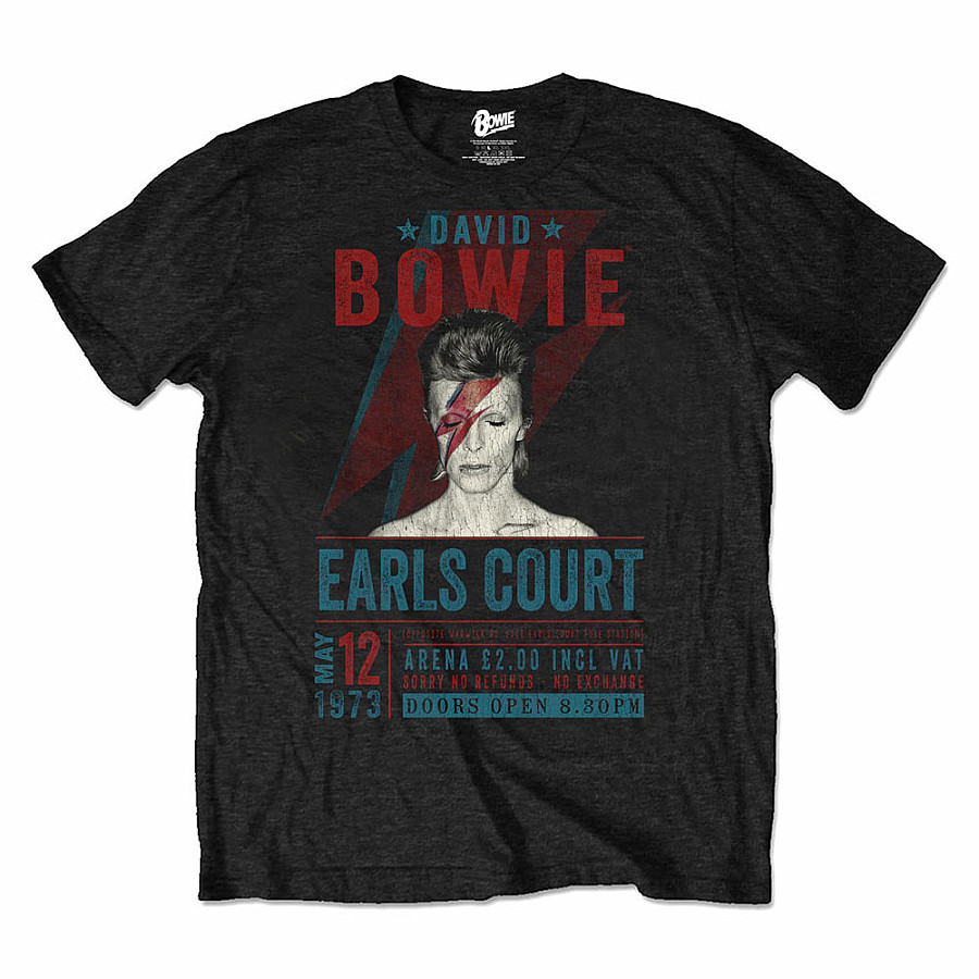 David Bowie tričko, Earls Court ´73, pánské, velikost S