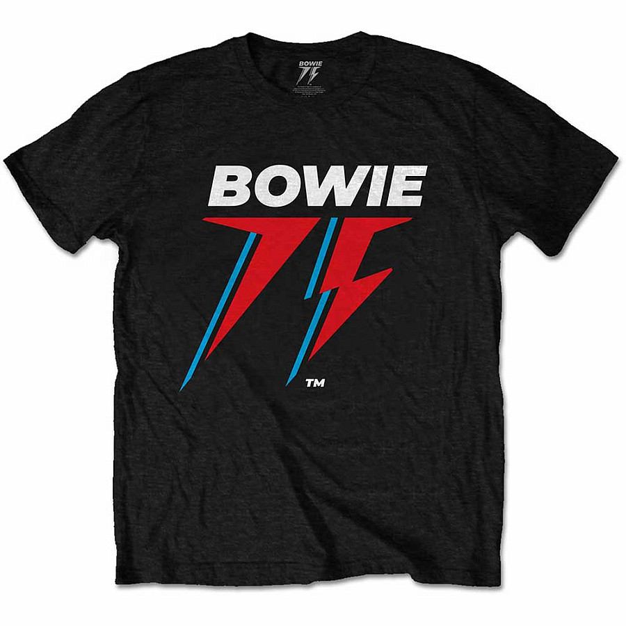 David Bowie tričko, 75th Logo Black, pánské, velikost XXL
