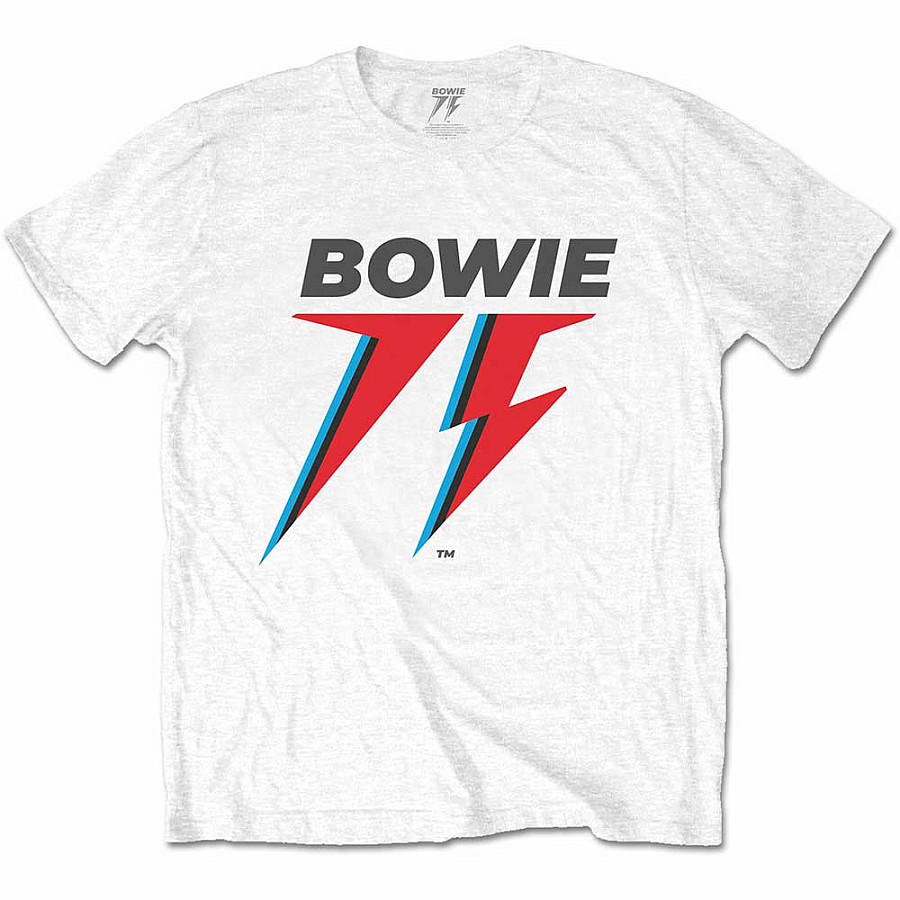 David Bowie tričko, 75th Logo White, pánské, velikost XL