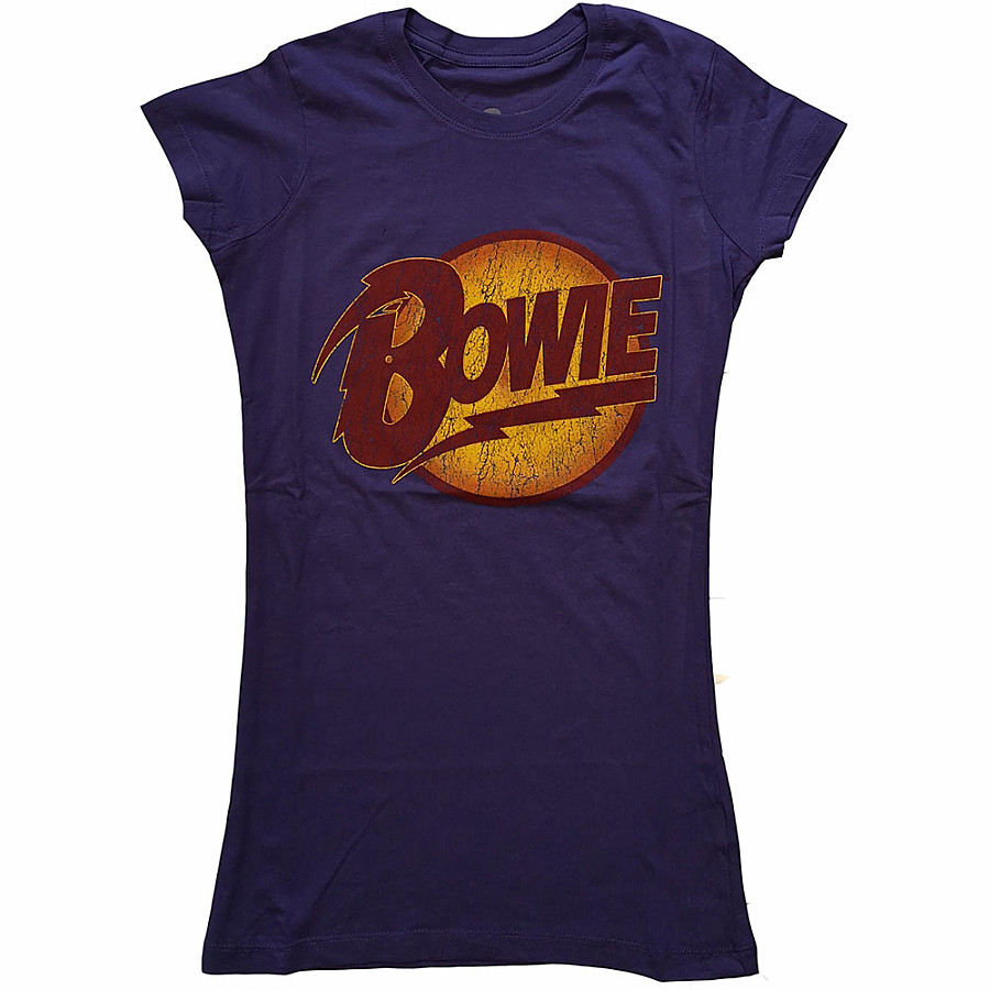 David Bowie tričko, Vintage Diamond Dogs Logo Girly Purple, dámské, velikost M