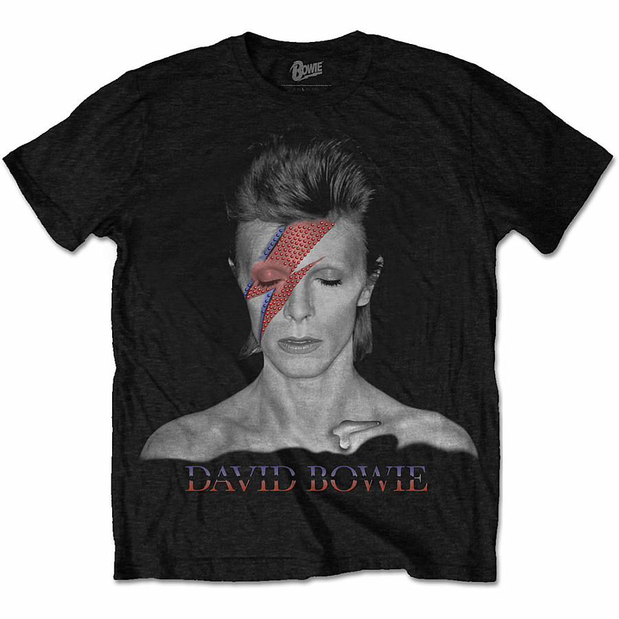 David Bowie tričko, Aladdin Sane Black, pánské, velikost L