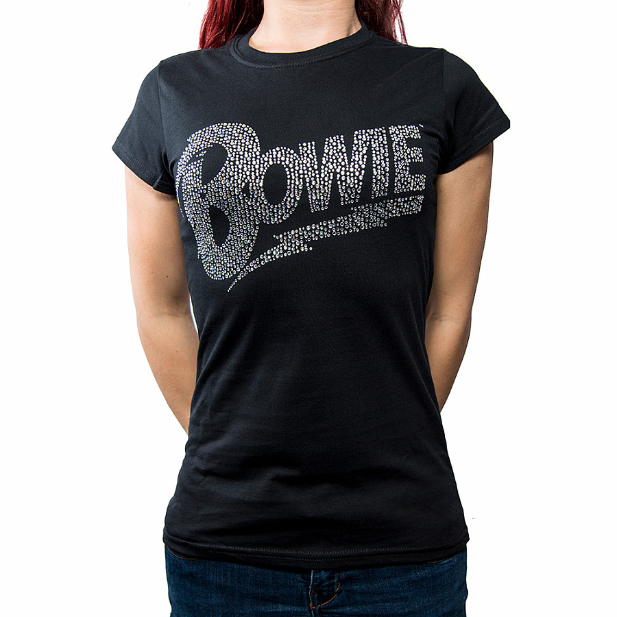 David Bowie tričko, Flash Logo Diamante, dámské, velikost S