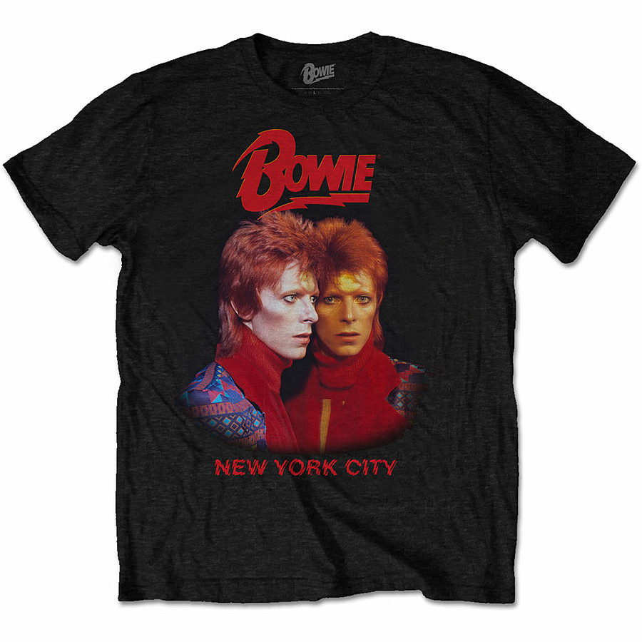 David Bowie tričko, New York City Black, pánské, velikost S