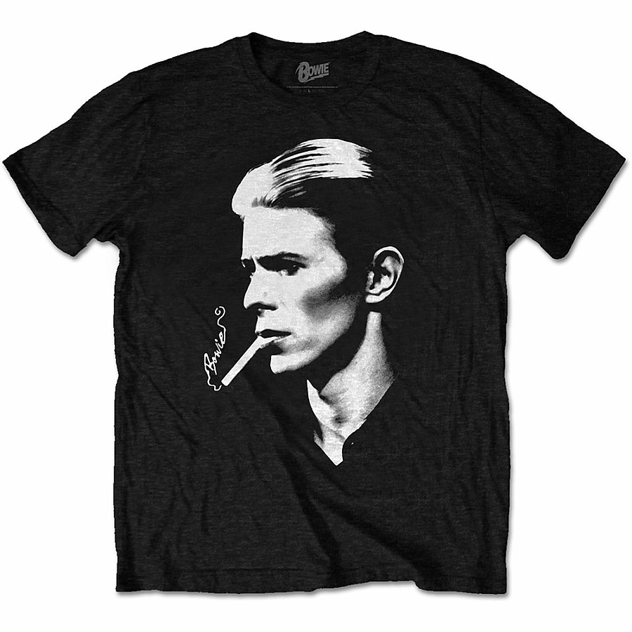 David Bowie tričko, Smoke Black, pánské, velikost M