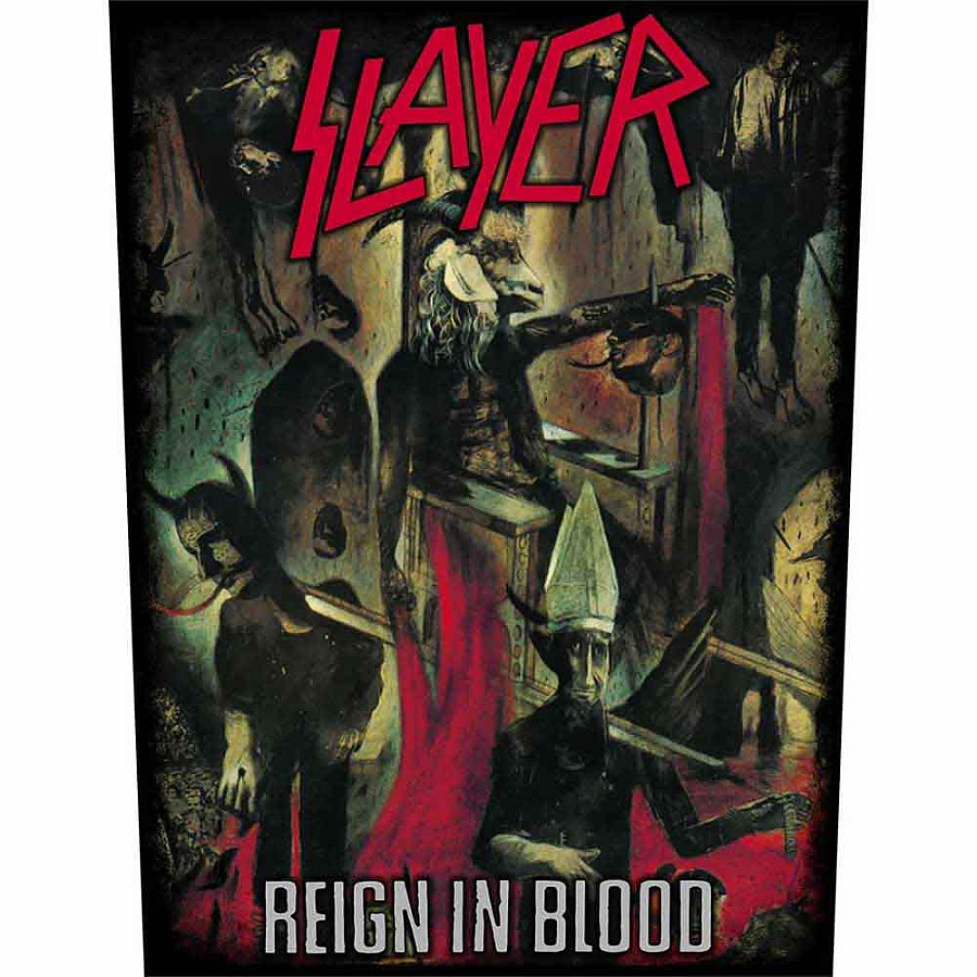 Slayer nášivka na záda CO+PES 30x27x36 cm, Reign In Blood
