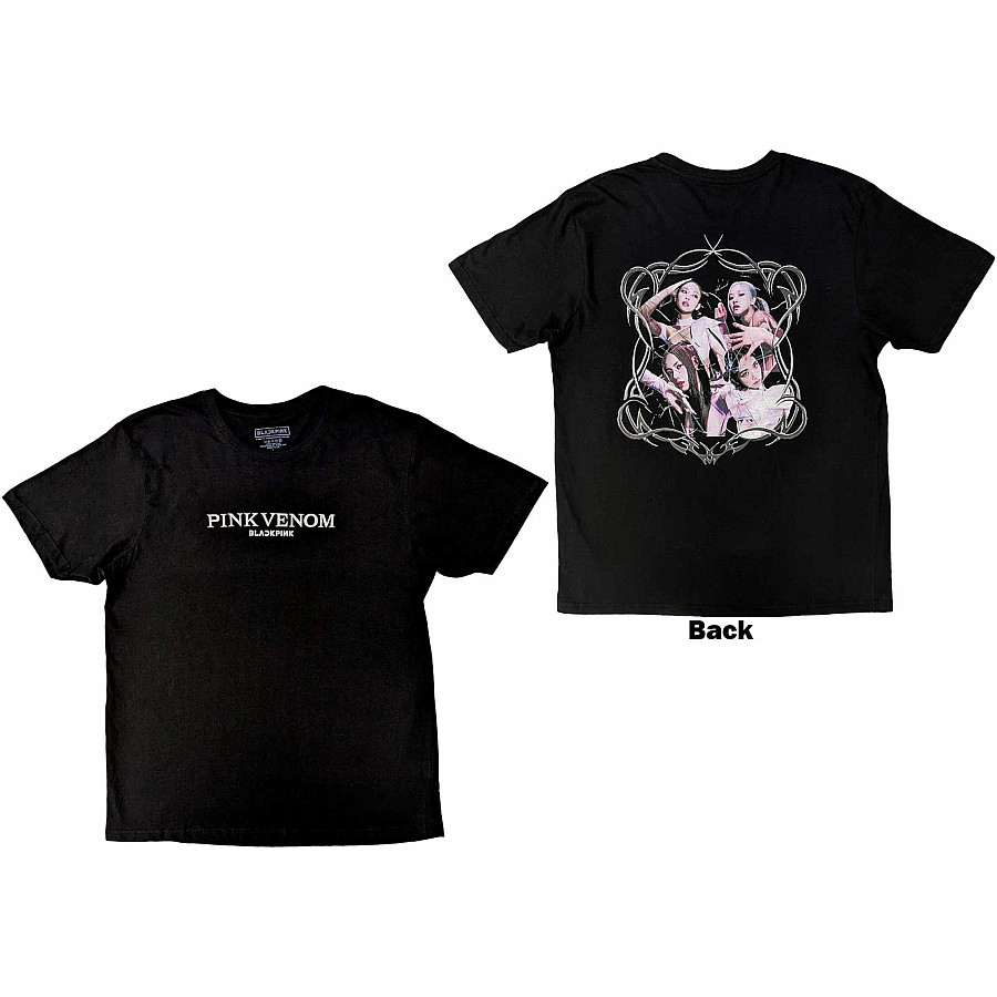 BlackPink tričko, Pink Venom BP Embroidery Black, pánské, velikost L