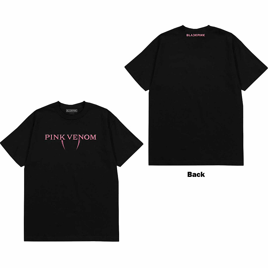 BlackPink tričko, Pink Venom Logo BP Black, pánské, velikost S