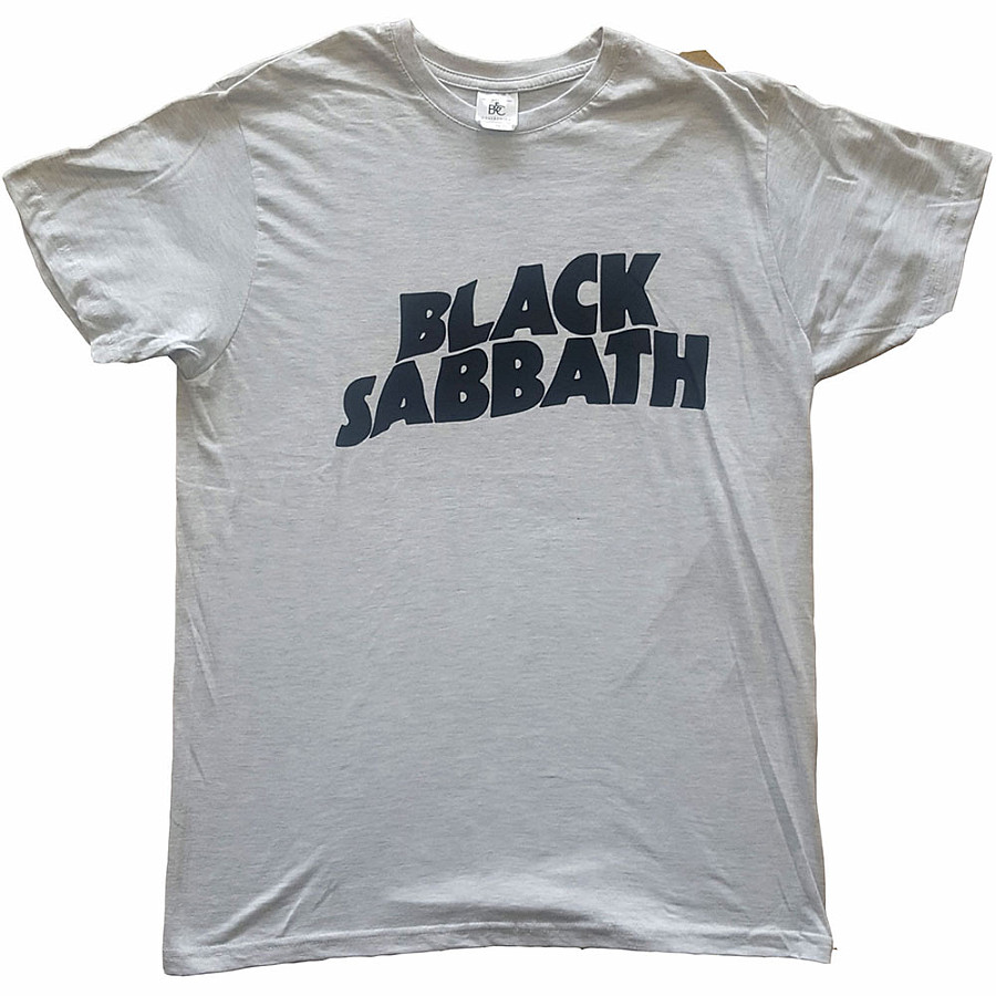 Black Sabbath tričko, Black Wavy Logo Grey, pánské, velikost S