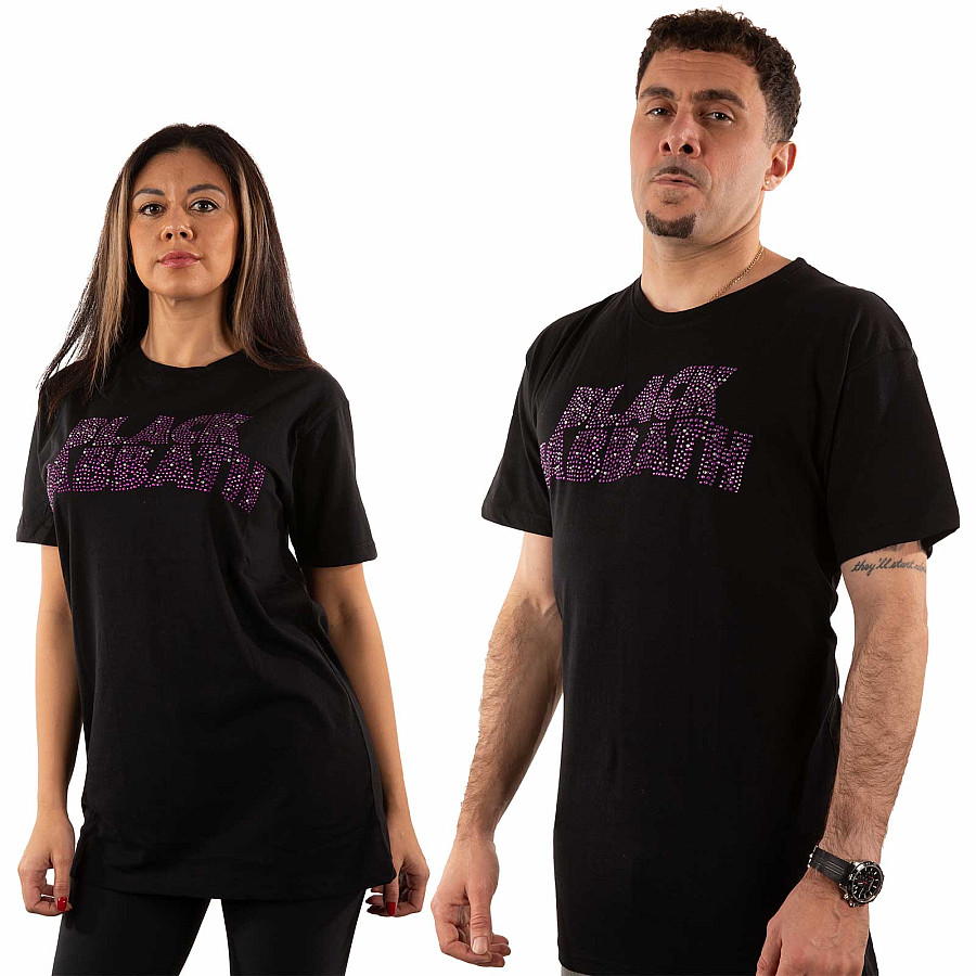 Black Sabbath tričko, Wavy Logo Diamante Eco Friendly Black, pánské, velikost M