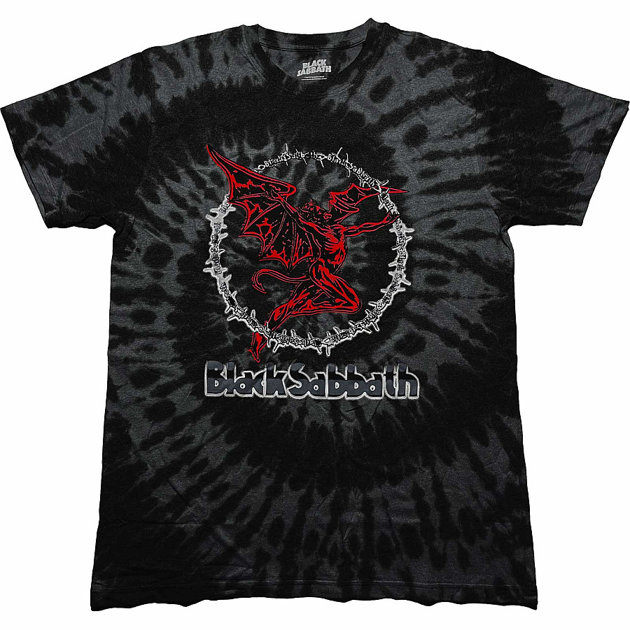 Black Sabbath tričko, Red Henry Dip Dye Wash Black, pánské, velikost S