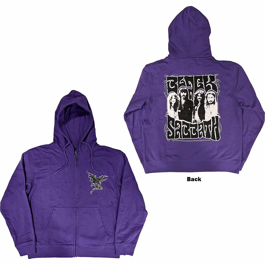 Black Sabbath mikina, Henry Pocket Logo Zipped BP Purple, pánská, velikost XL