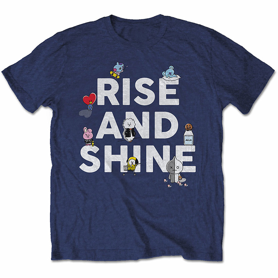 BT21 tričko, Rise And Shine Navy Blue, pánské, velikost XL