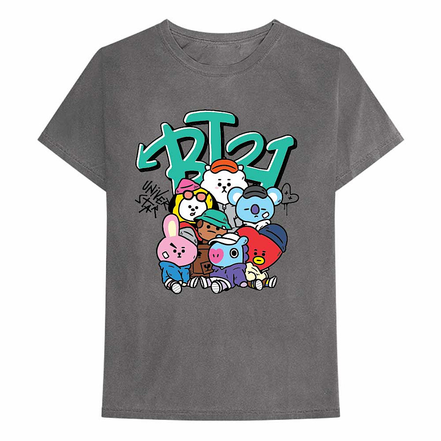 BT21 tričko, Street Mood Group Dark Grey, pánské, velikost XXL