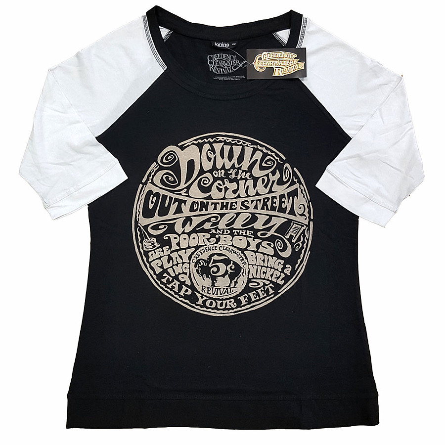 Creedence Clearwater Revival tričko, Down On The Corner Raglan, dámské, velikost S