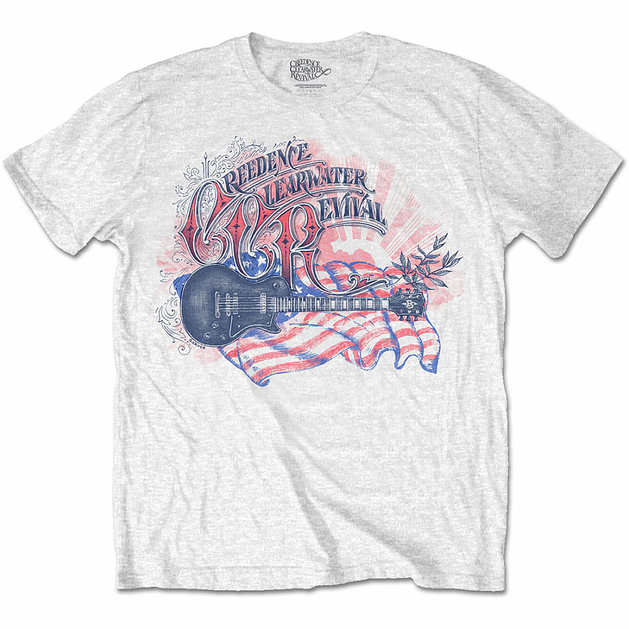 Creedence Clearwater Revival tričko, Guitar &amp; Flag, pánské, velikost XXL