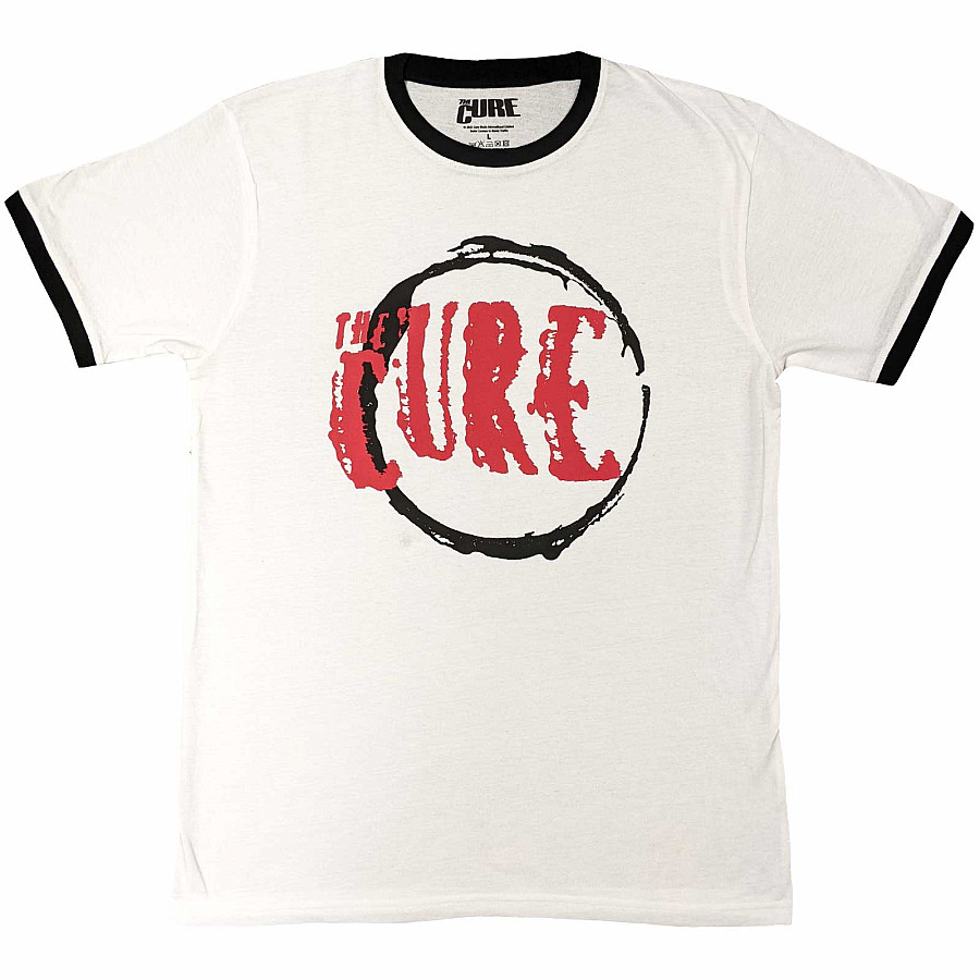 The Cure tričko, Circle Logo Ringer Eco White, pánské, velikost XXL