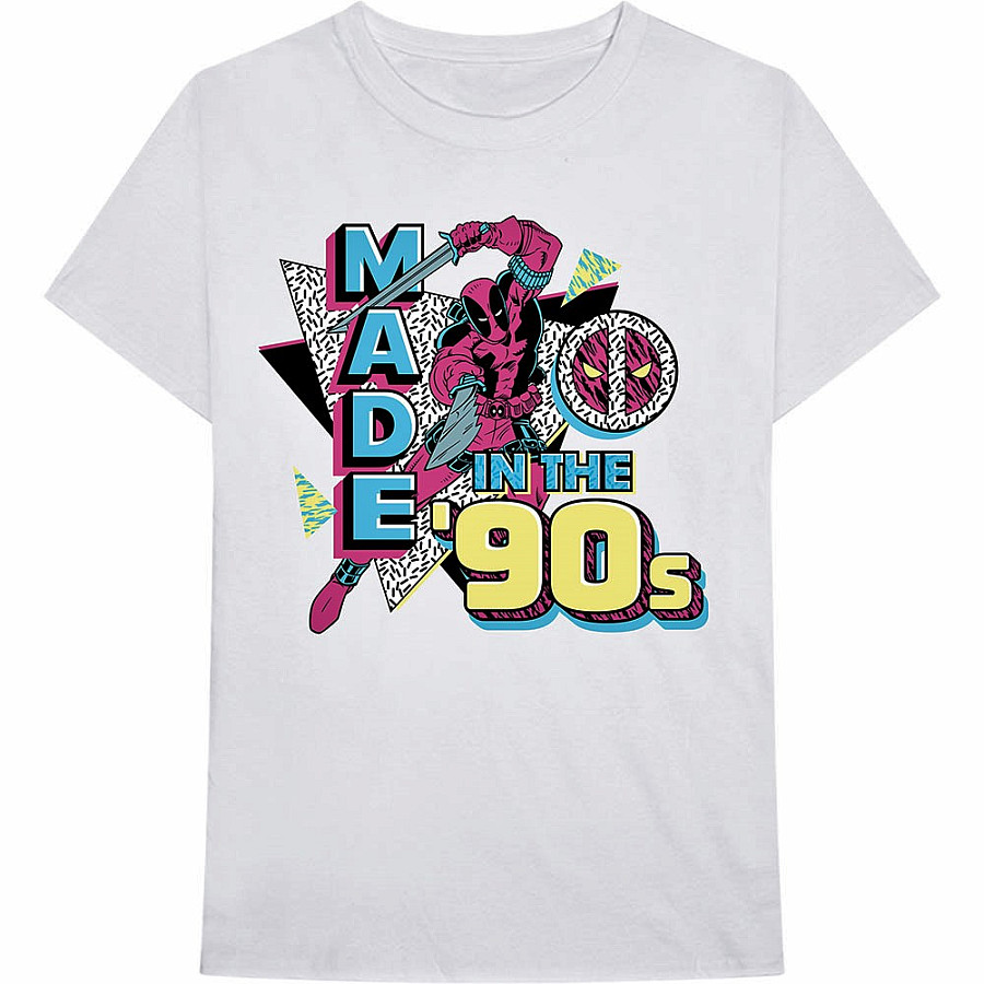 Deadpool tričko, Made In The 90s White, pánské, velikost M