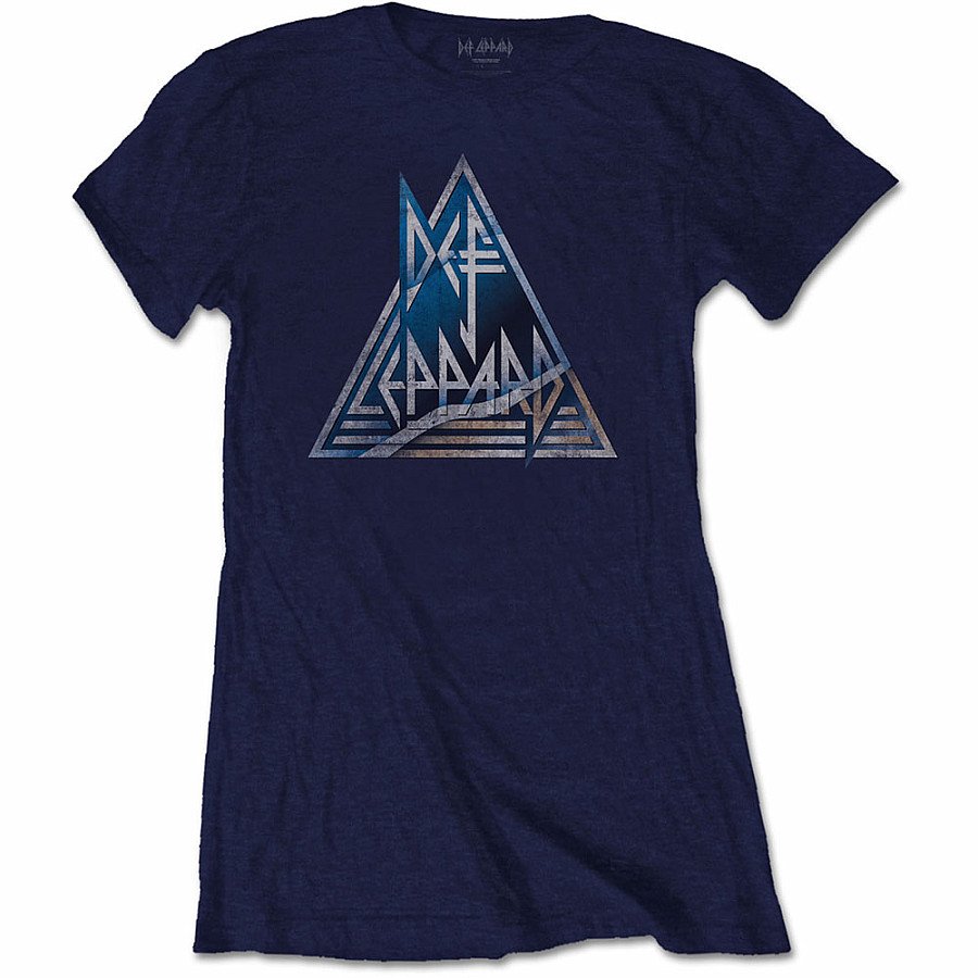 Def Leppard tričko, Triangle Logo Navy, dámské, velikost L